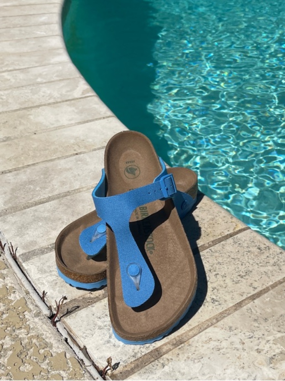 Birkenstock Blue Gizeh Thong Sandals with Contoured Footbed